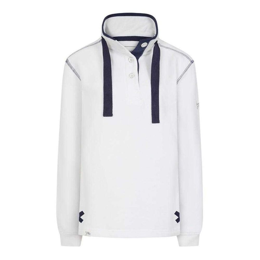 Lazy Jacks Womens/Ladies Button Neck Sweatshirt / White